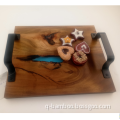 Wooden serving tray with Epoxy Resin